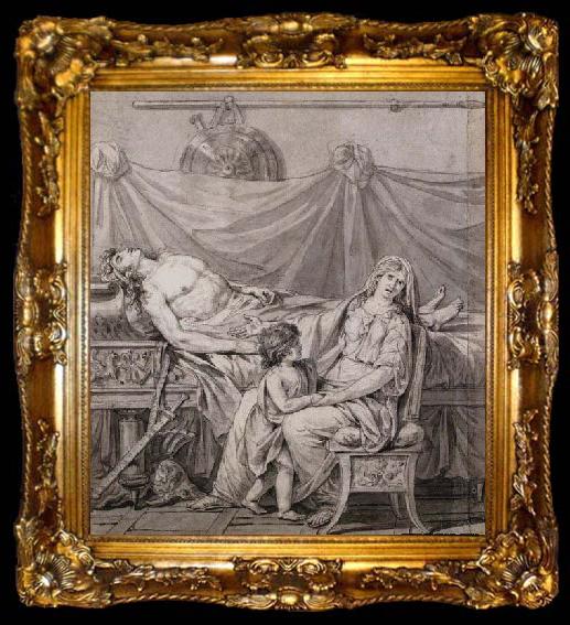 framed  Jacques-Louis  David The Grief of Andromache, ta009-2